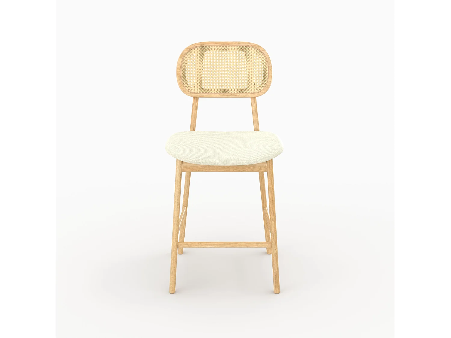 Set di 2 sedie per isola centrale 64,5 cm in tessuto beige - Maria