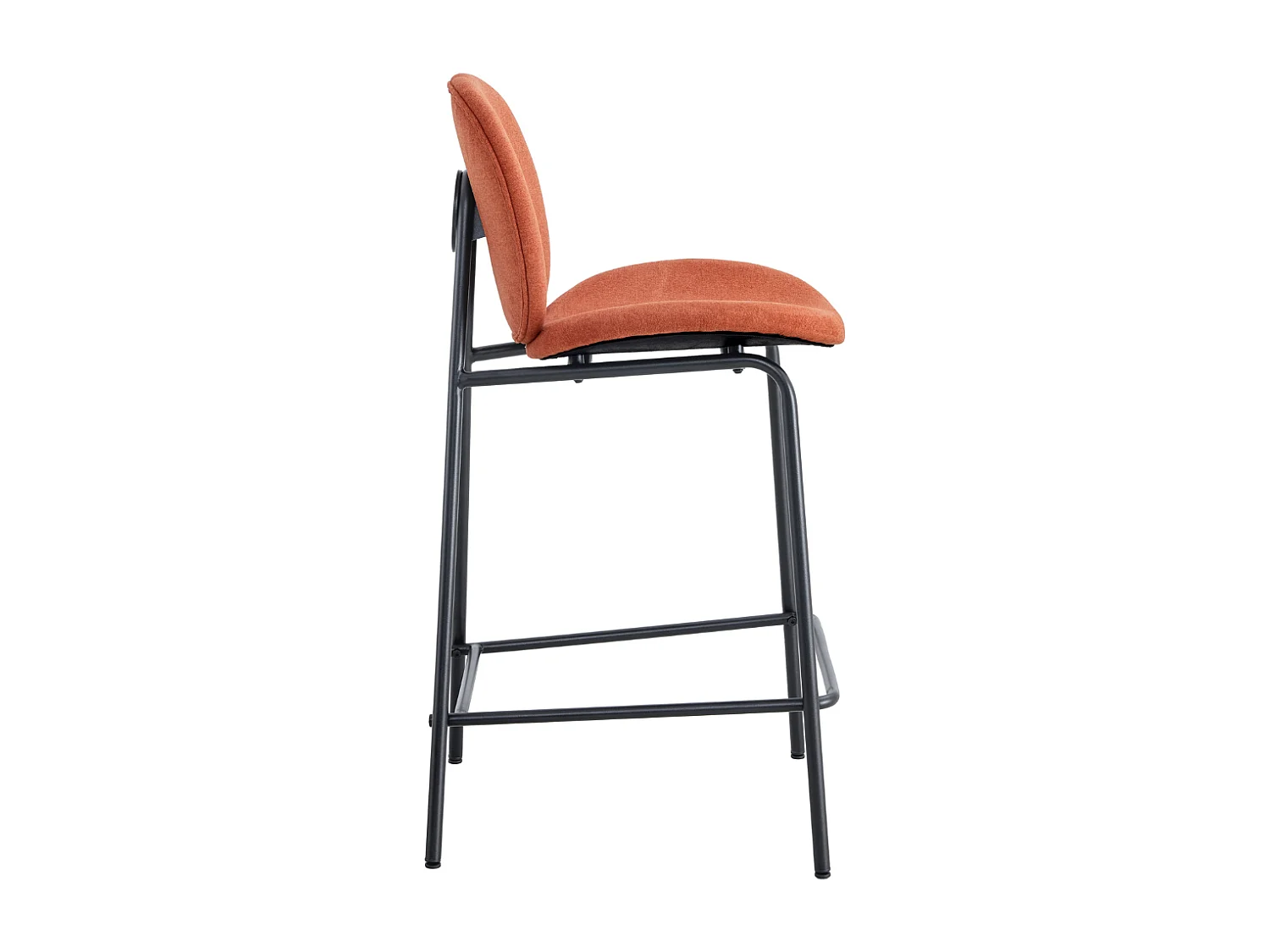 Lot de 2 tabourets en tissu avec pieds en métal noir L43 cm - CORI