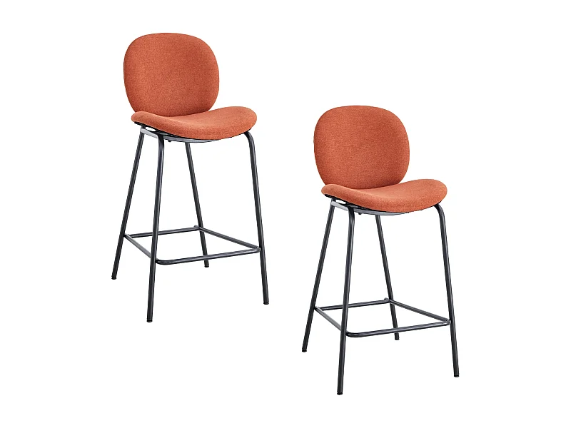 Set di 2 sgabelli in tessuto e struttura in metallona 46x48 h93 cm