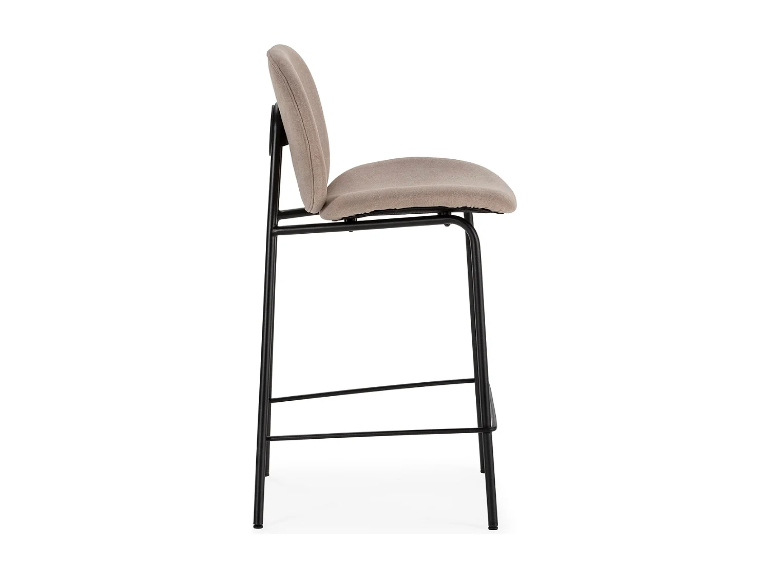 Lot de 2 tabourets en tissu avec pieds en métal noir L43 cm - CORI