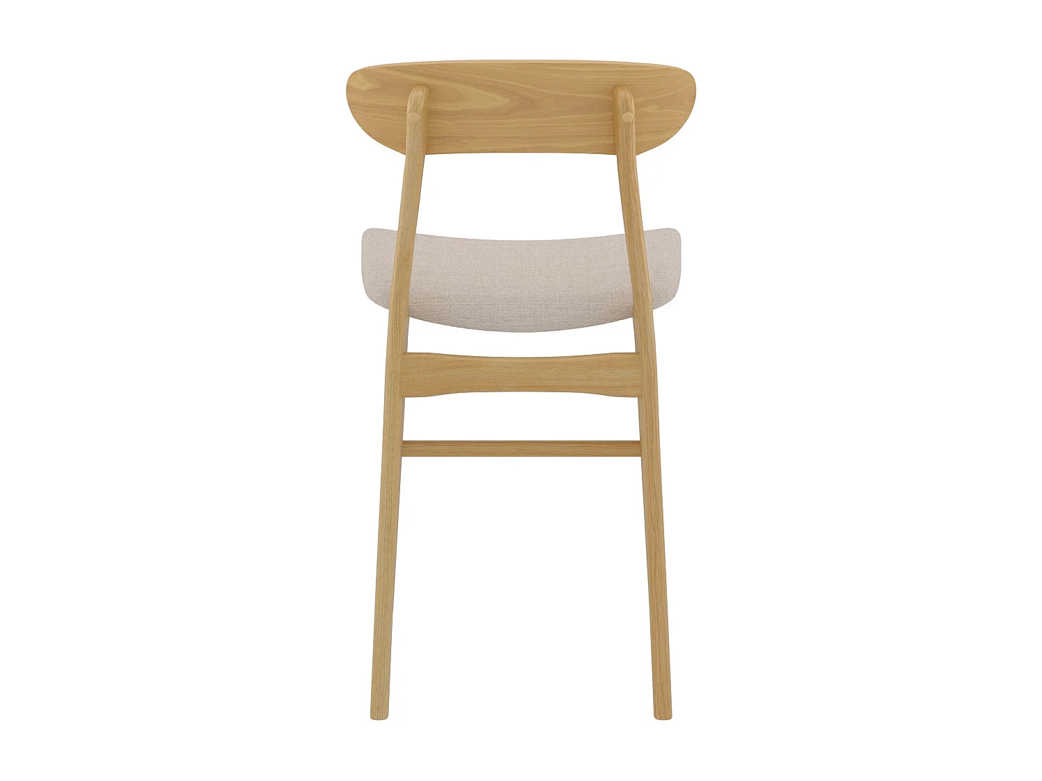 Lot de 2 chaises pour îlot central 66 cm en tissu beige et bois - Lana