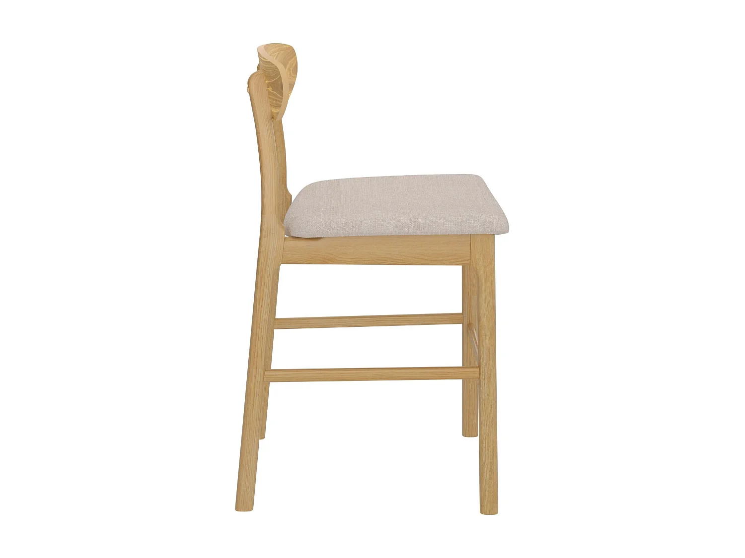 Set de 2 sillas para isla de cocina en tela beige 66 cm - Lana