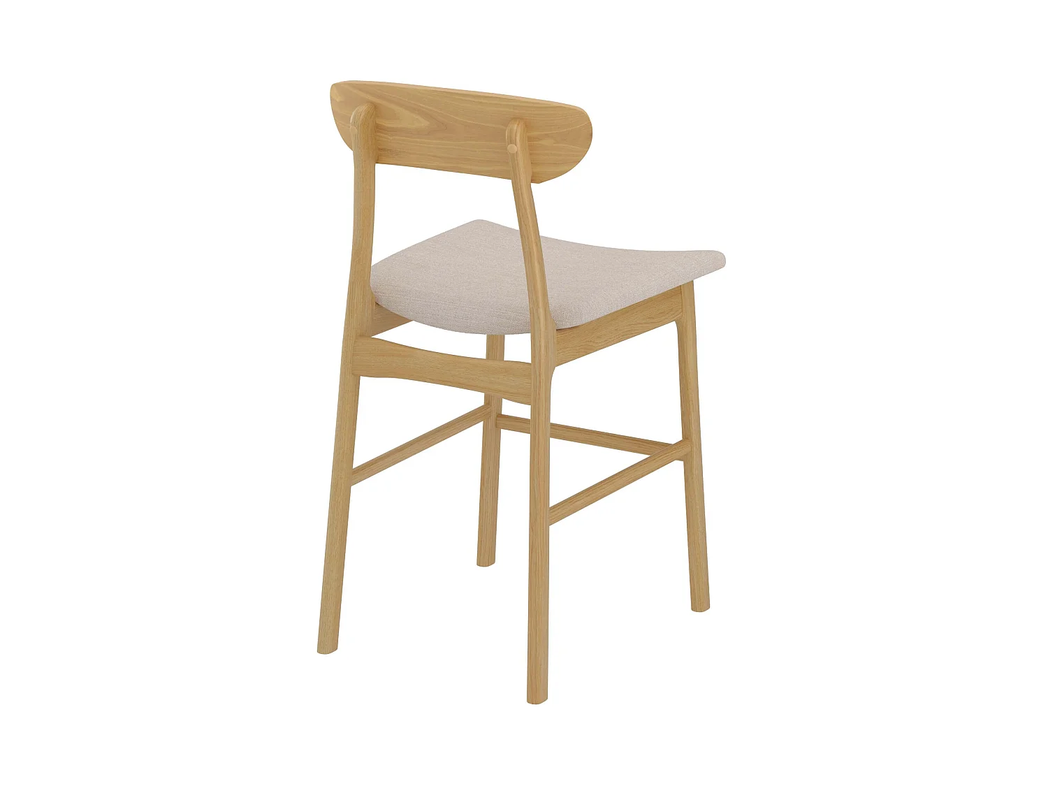 Lot de 2 chaises pour îlot central 66 cm en tissu beige et bois - Lana
