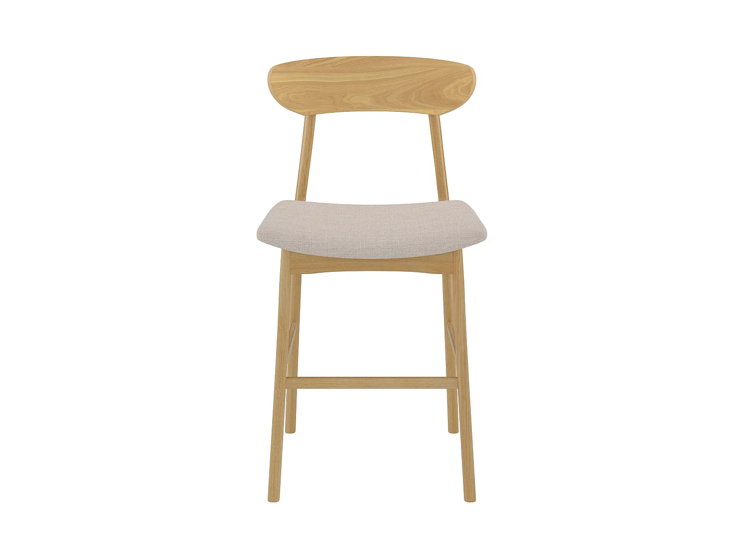 Lot de 2 chaises pour îlot central 66 cm en tissu beige et bois - Lana