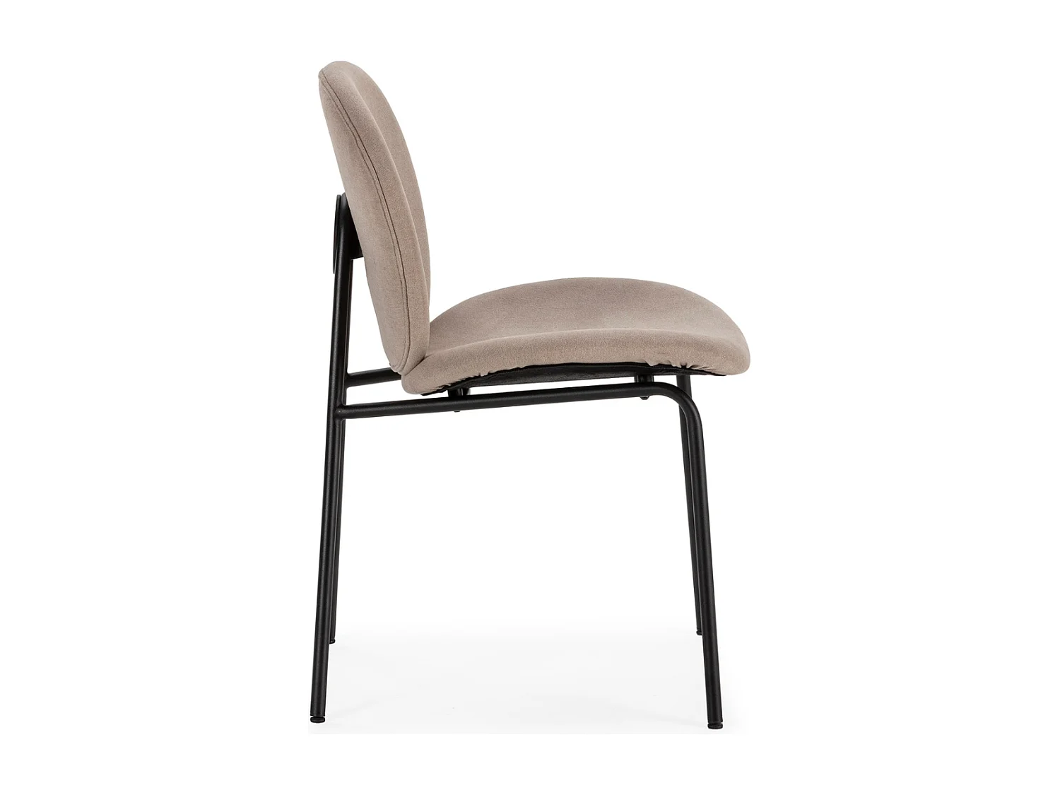 Lot de 2 chaises en tissu avec pieds en métal noir L45 cm - CORI