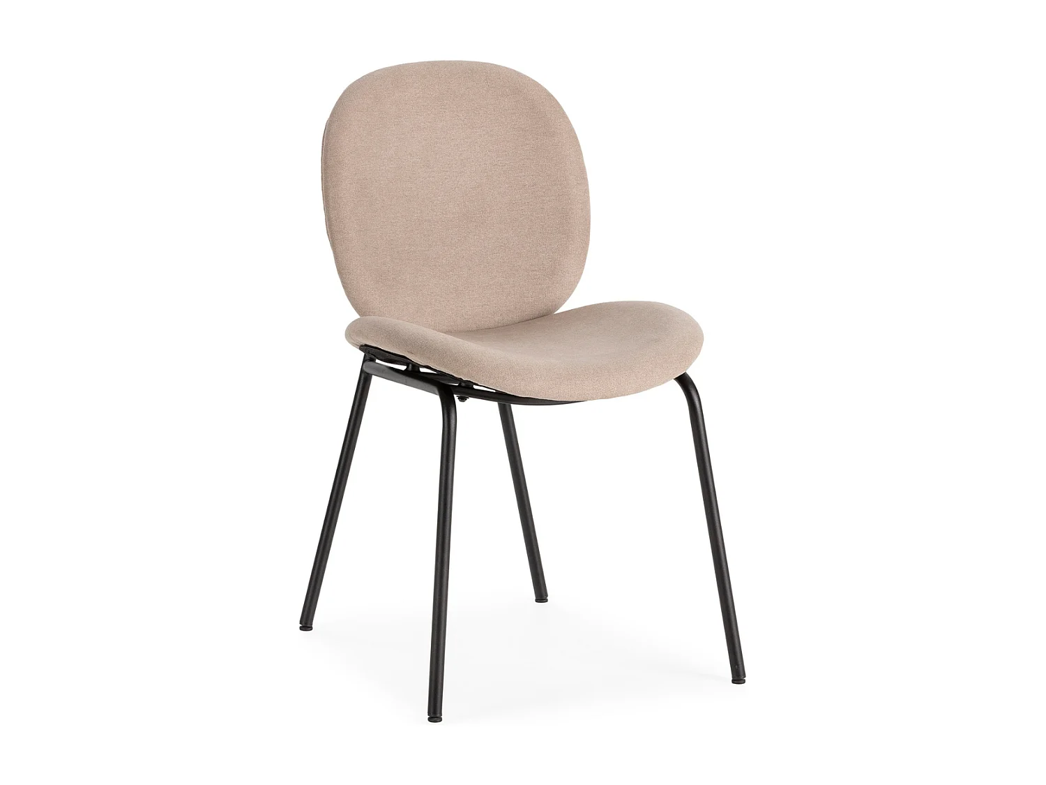 Set van 2 stoelen in stof met zwarte metalen poten L45 cm - CORI