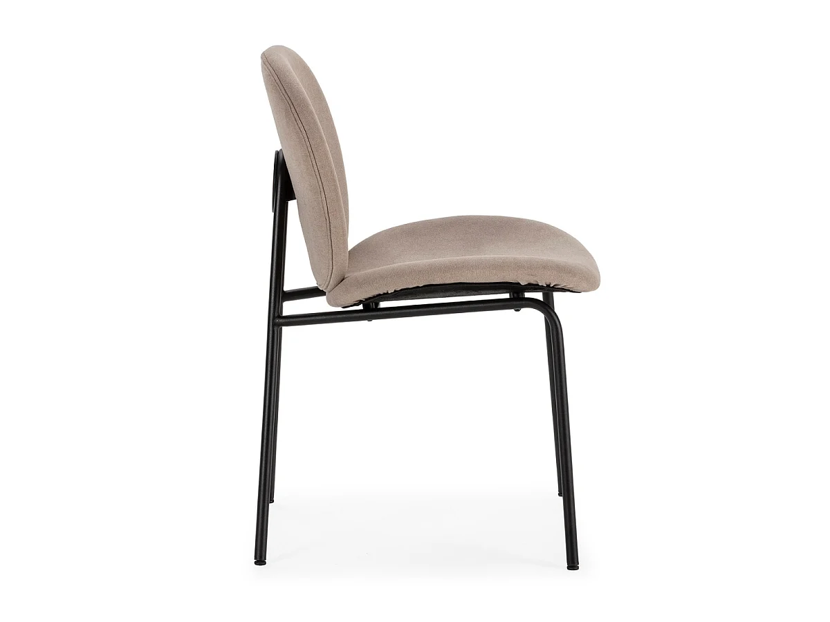 Lot de 2 chaises en tissu avec pieds en métal noir L45 cm - CORI