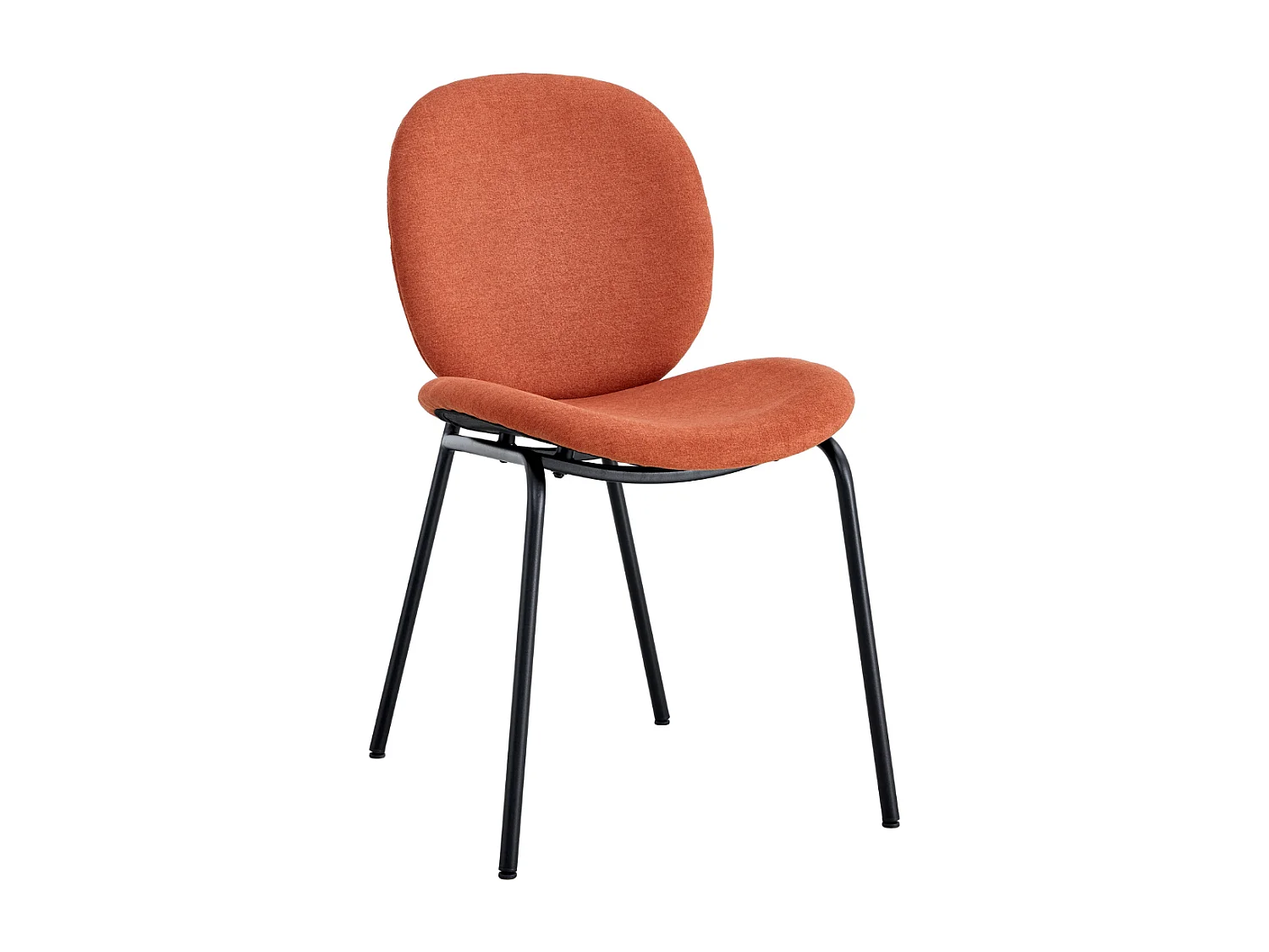 Set van 2 stoelen in stof met zwarte metalen poten L45 cm - CORI