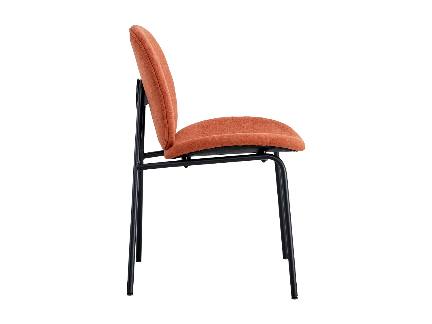 Set van 2 stoelen in stof met zwarte metalen poten L45 cm - CORI