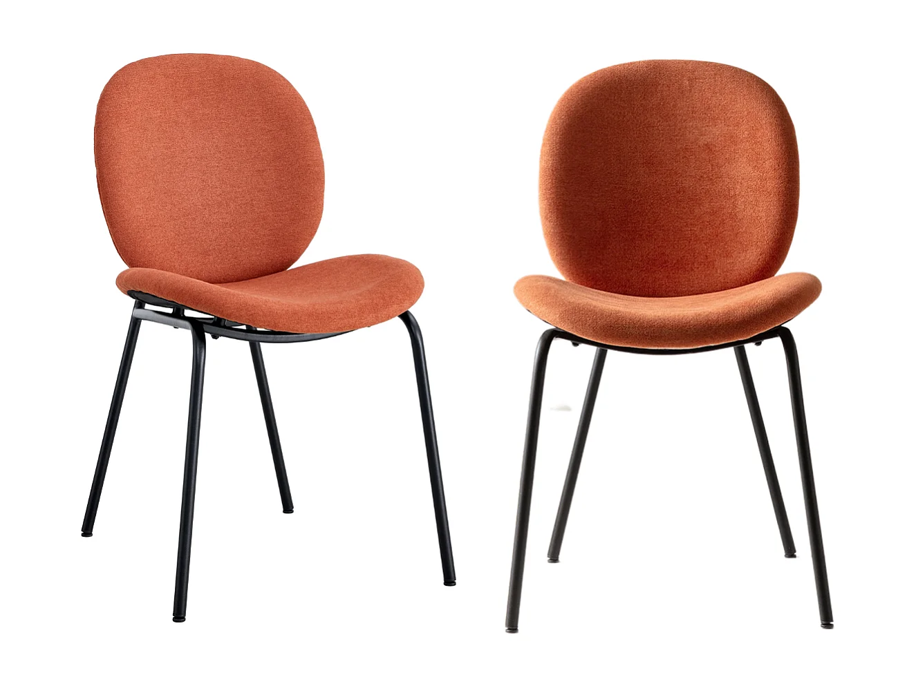 Set aus 2 Stühlen aus Stoff mit schwarzen Metallbeinen L45 cm - CORI