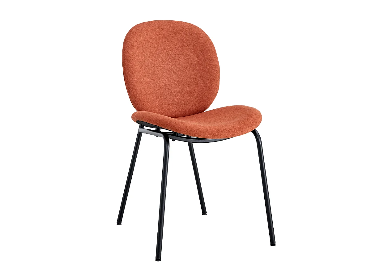 Lot de 2 chaises en tissu avec pieds en métal noir L45 cm - CORI