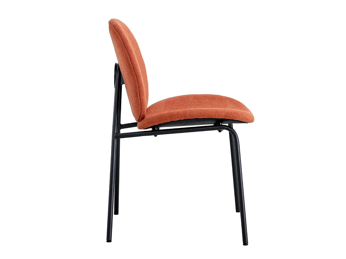 Lot de 2 chaises en tissu avec pieds en métal noir L45 cm - CORI