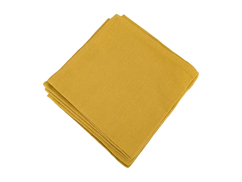 Lot de 6 serviettes de table 45x45 cm collection YUCO coton curry