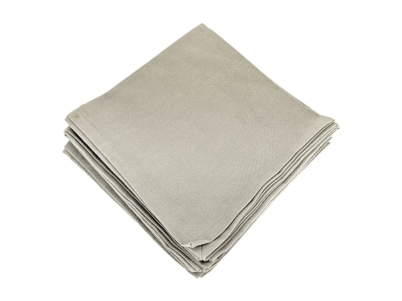 Lot de 6 serviettes de table 45x45 cm YUCO coton naturel