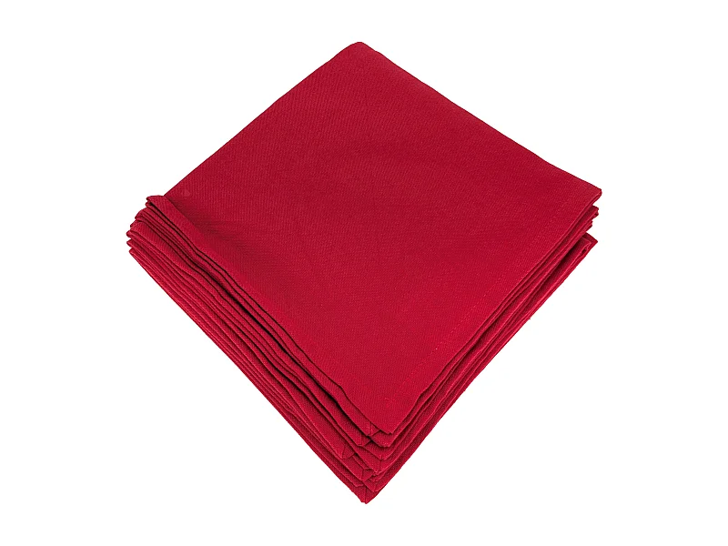 Lot de 6 serviettes de table 45x45 cm collection YUCO coton pavot