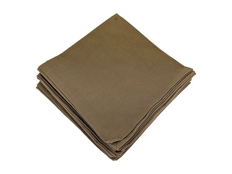 Lot de 6 serviettes de table 45x45 cm YUCO coton cognac