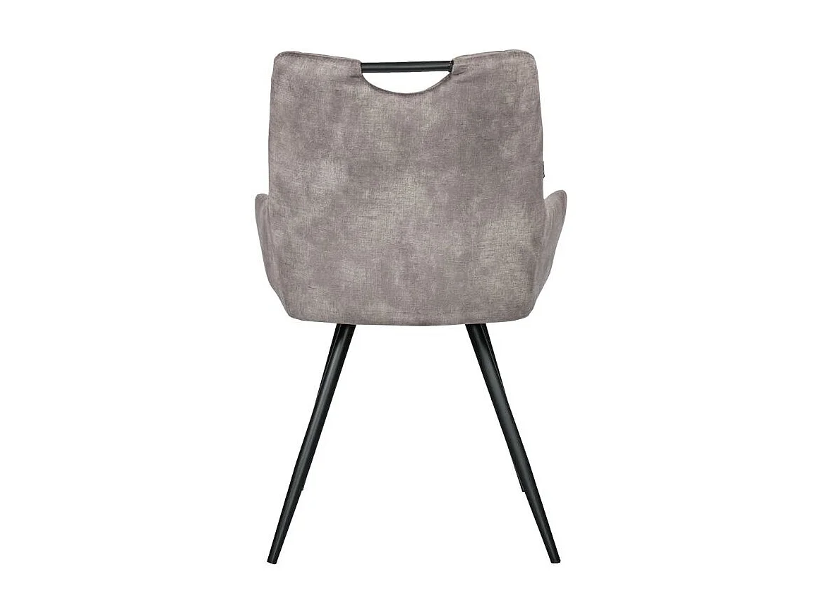 Lot 2 chaises capitonnées velours gris et pieds métal noir - BRANDY