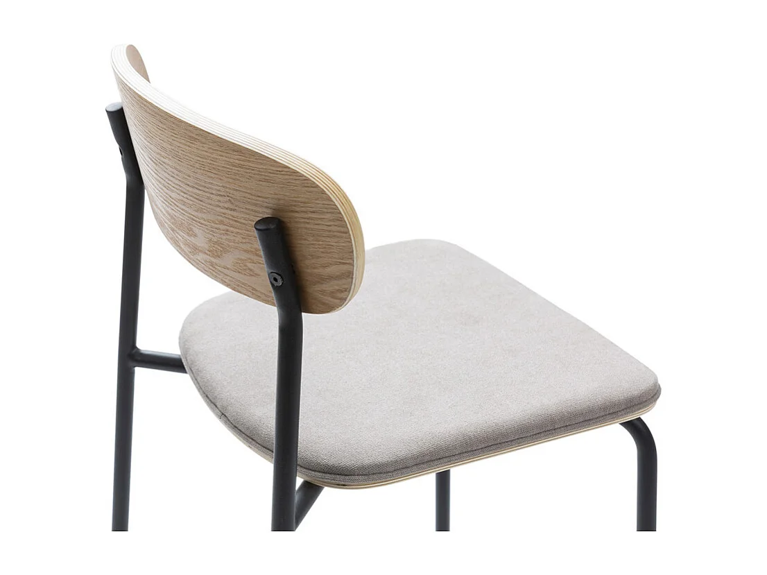 Set mit 2 Holzhockern mit gepolstertem Sitz, 41 x 48 H94 cm