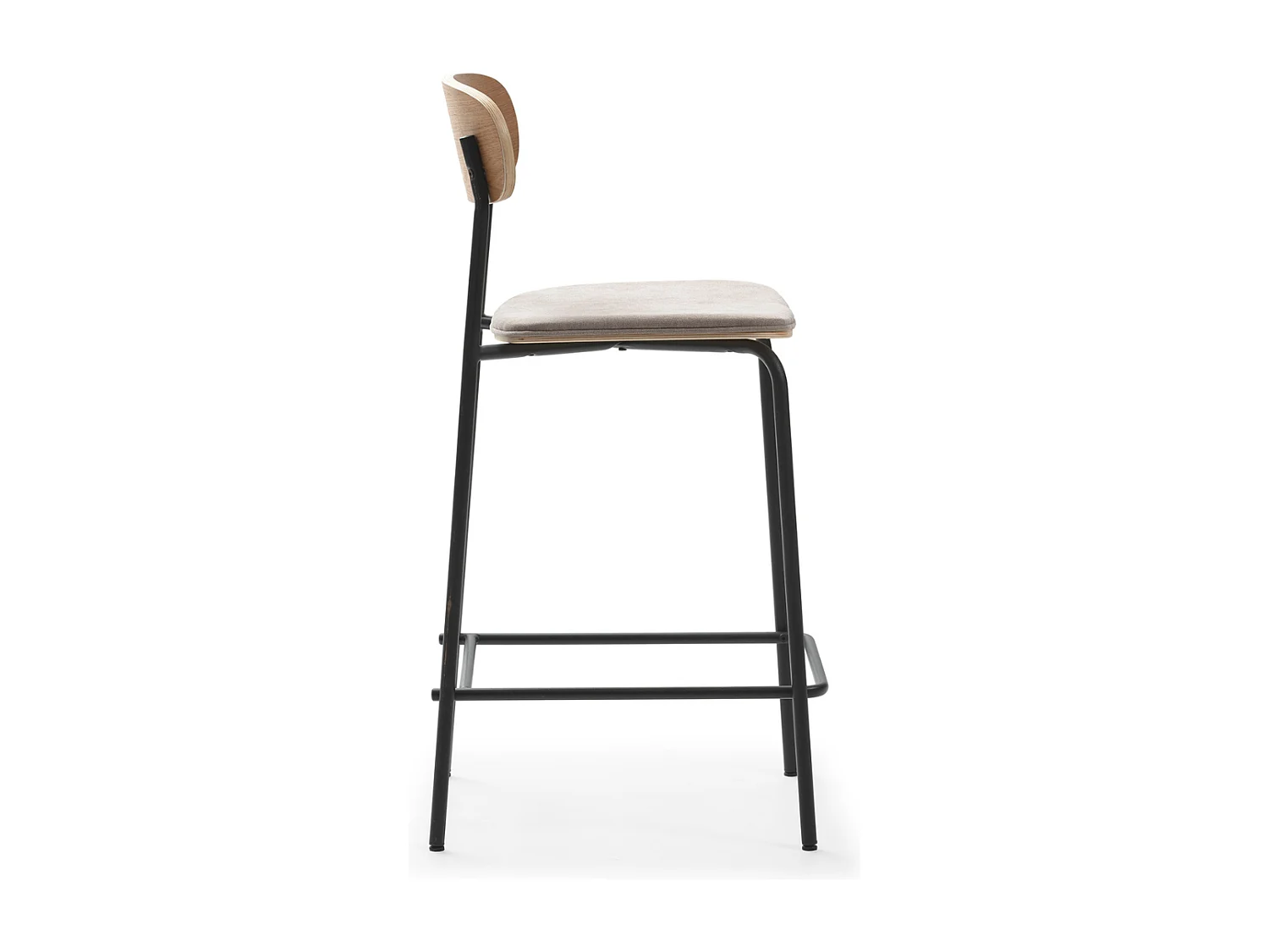 Conjunto de 2 bancos de madeira com assento acolchoado 41x48 h94 cm