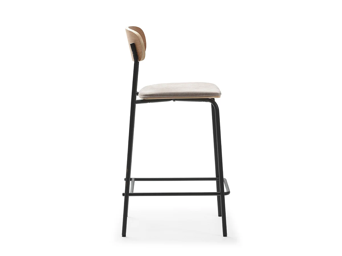 Lot de 2 tabourets en tissu avec pieds en métal H66 cm - ADRIANA