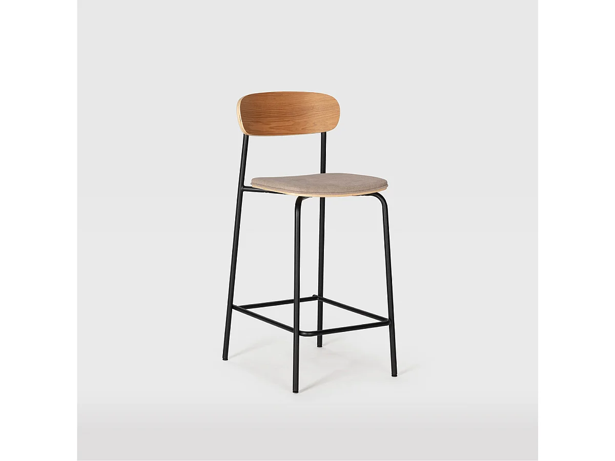 Lot de 2 tabourets en tissu avec pieds en métal H66 cm - ADRIANA