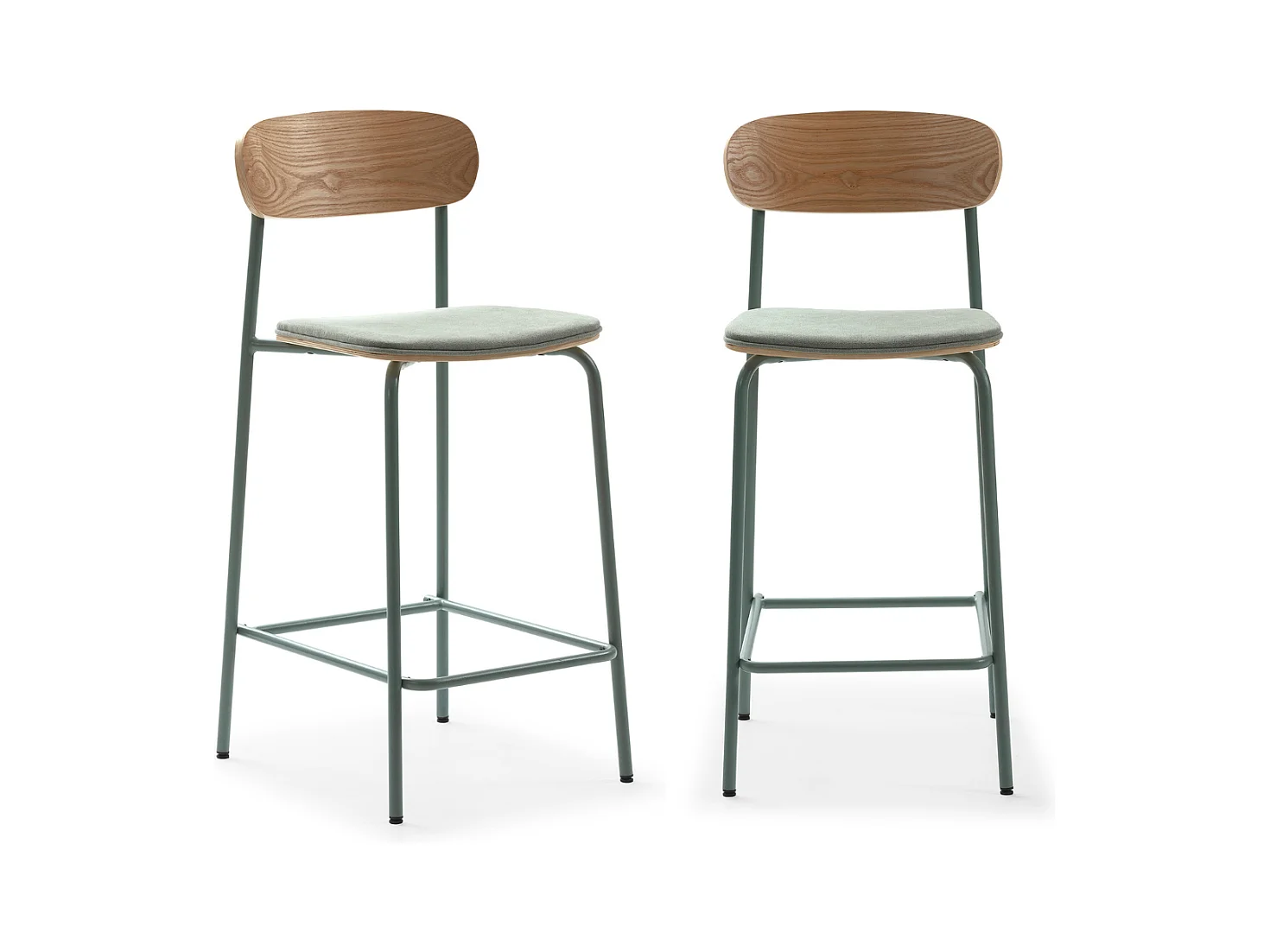 Lot de 2 tabourets en tissu avec pieds en métal H66 cm - ADRIANA