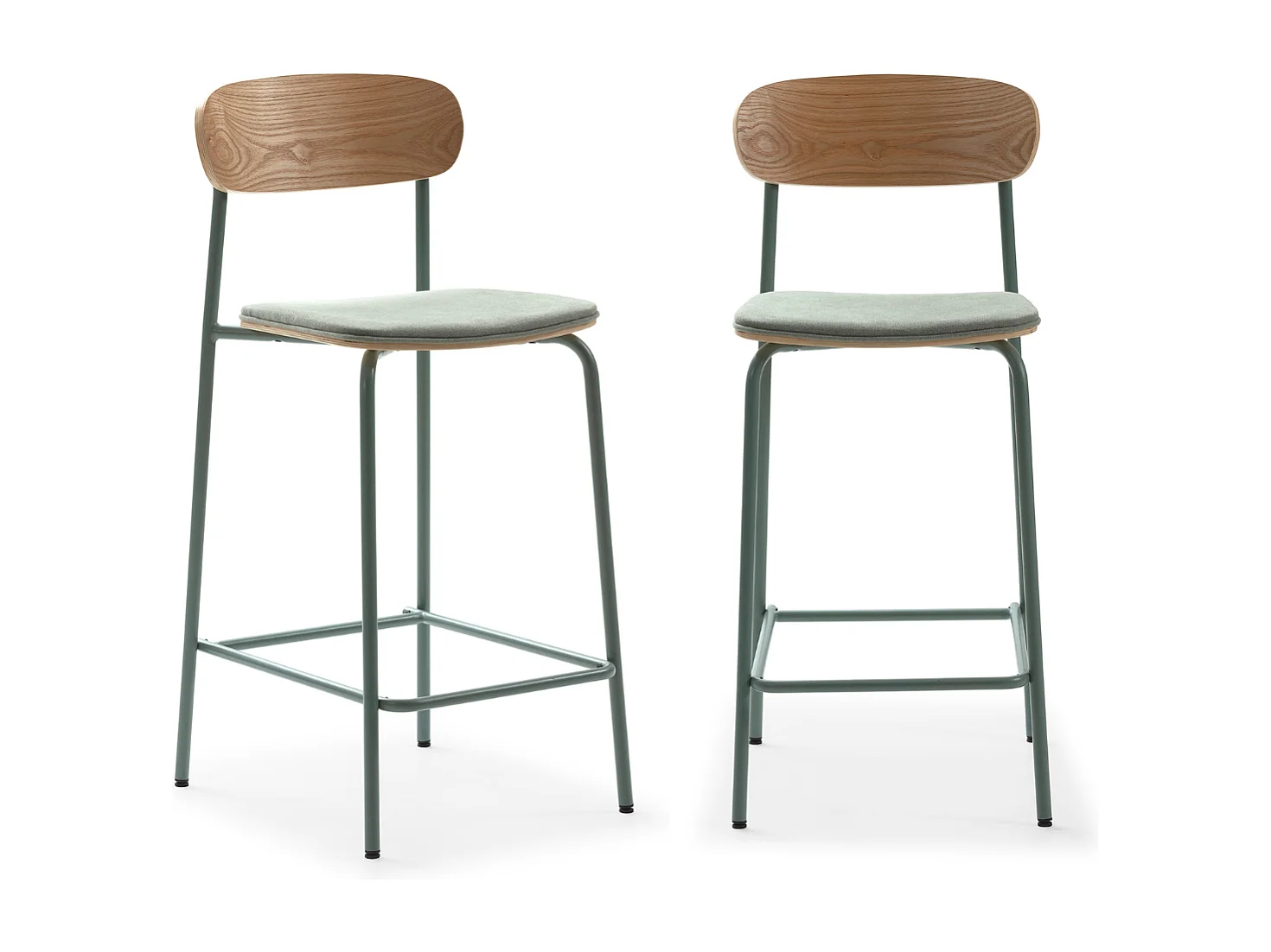 Lot de 2 tabourets en tissu avec pieds en métal H66 cm - ADRIANA