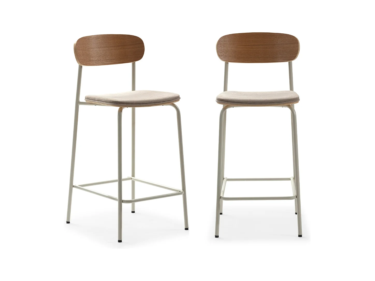 Lot de 2 tabourets en tissu avec pieds en métal H66 cm - ADRIANA