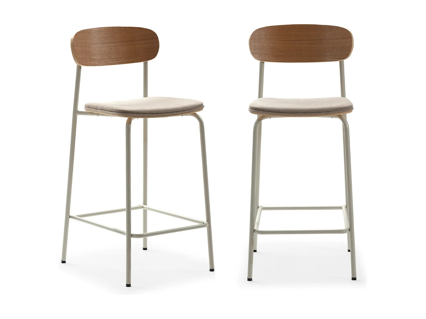 Lot de 2 tabourets en tissu avec pieds en métal H66 cm - ADRIANA