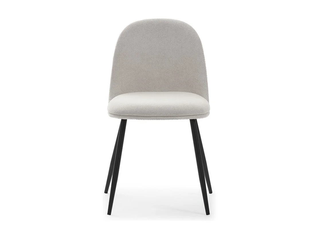 Elbe - Lot de 4 chaises en tissu et métal - Beige