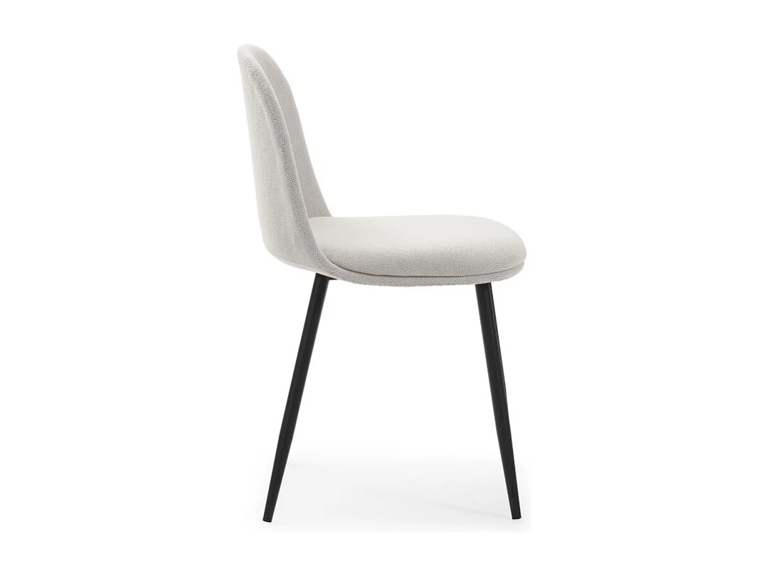 Elbe - Lot de 4 chaises en tissu et métal - Beige