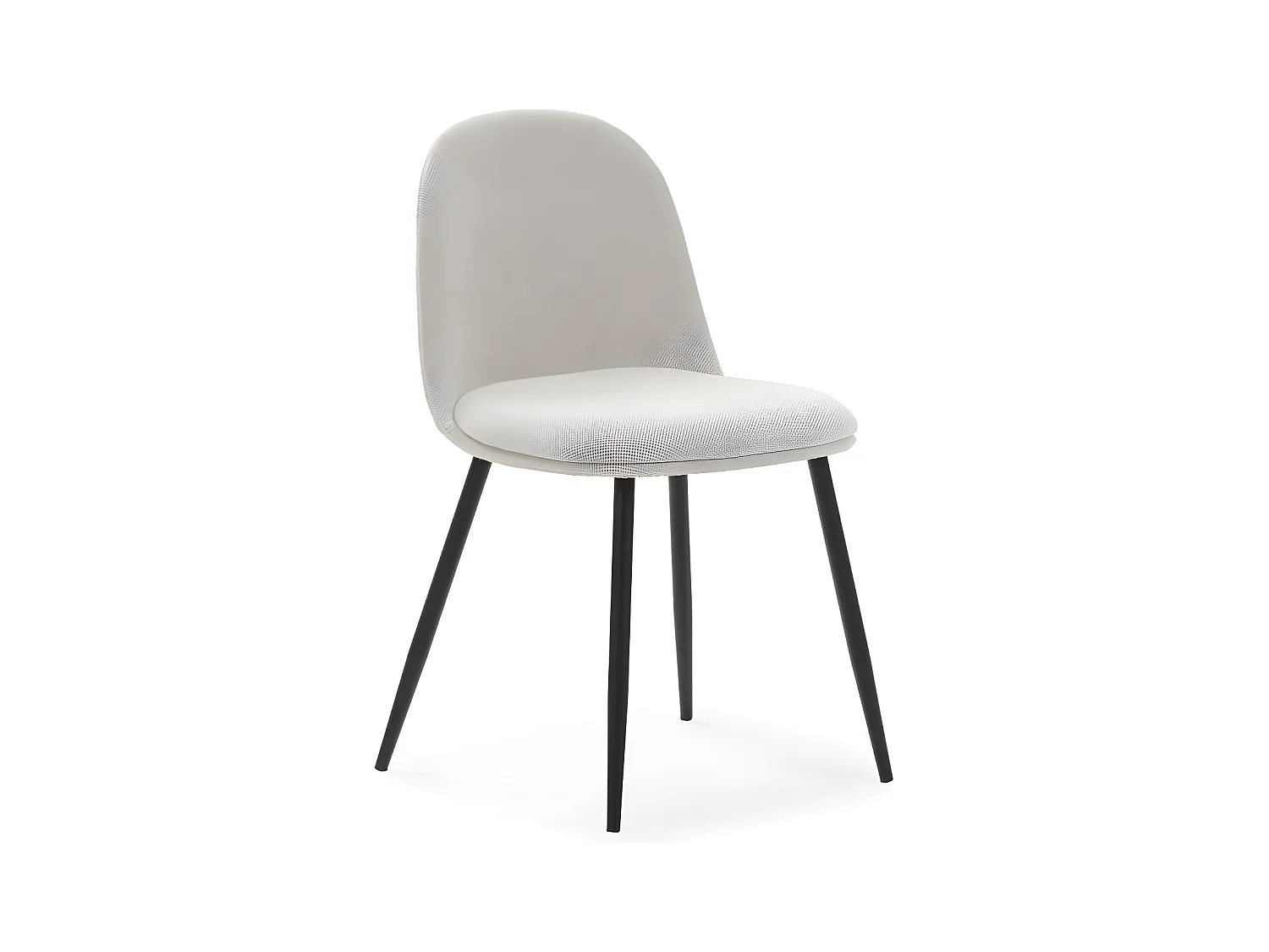 Elbe - Lot de 4 chaises en tissu et métal - Beige