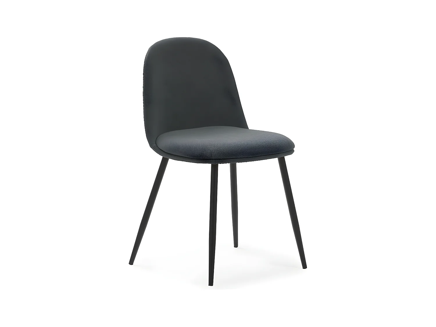 Elbe - Lot de 4 chaises en tissu et métal - Gris foncé
