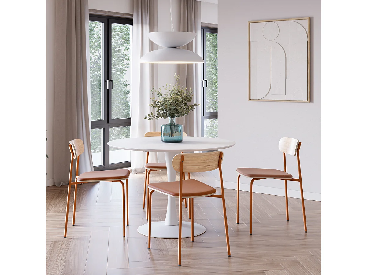 Set aus 2 Stühlen aus Stoff mit Metallbeinen L46 cm - ADRIANA