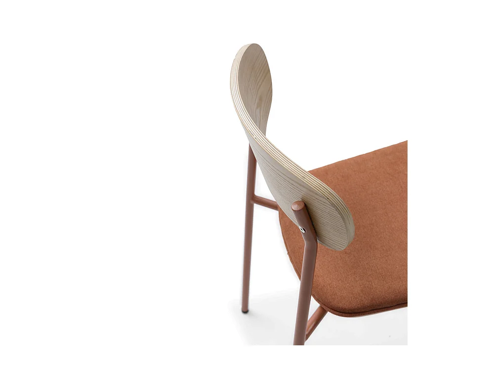 Set van 2 stoelen in stof met metalen poten L46 cm - ADRIANA