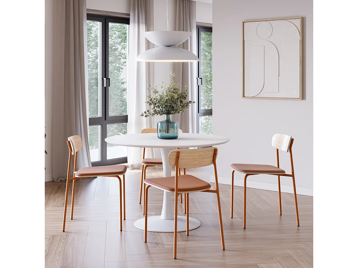 Lot de 2 chaises en tissu avec pieds en métal L46 cm - ADRIANA