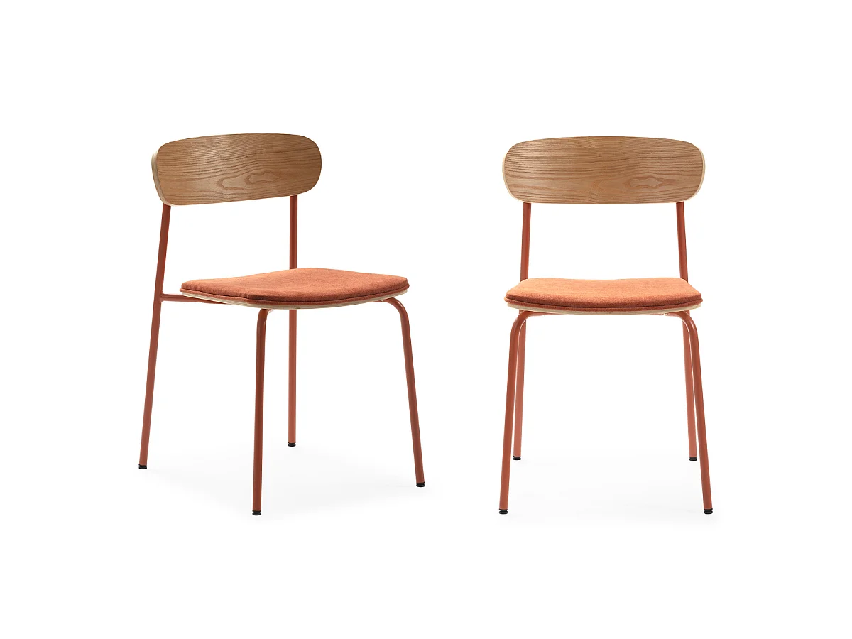 Lot de 2 chaises en tissu avec pieds en métal L46 cm - ADRIANA