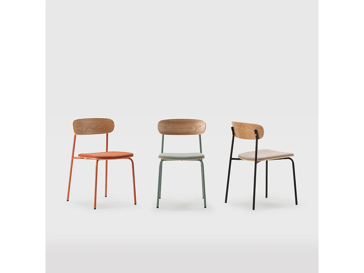 Lot de 2 chaises en tissu avec pieds en métal L46 cm - ADRIANA