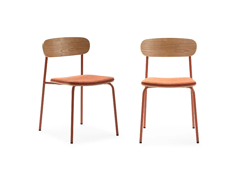 Set aus 2 Stühlen aus Stoff mit Metallbeinen L46 cm - ADRIANA