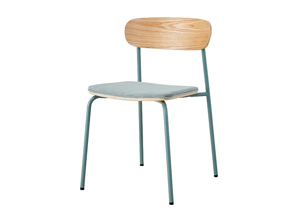 Lot de 2 chaises en tissu avec pieds en métal L46 cm - ADRIANA