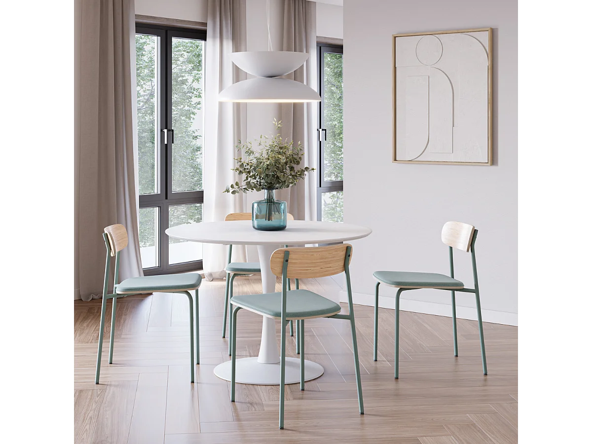 Set di 2 sedie in tessuto con gambe in metallo L46 cm - ADRIANA