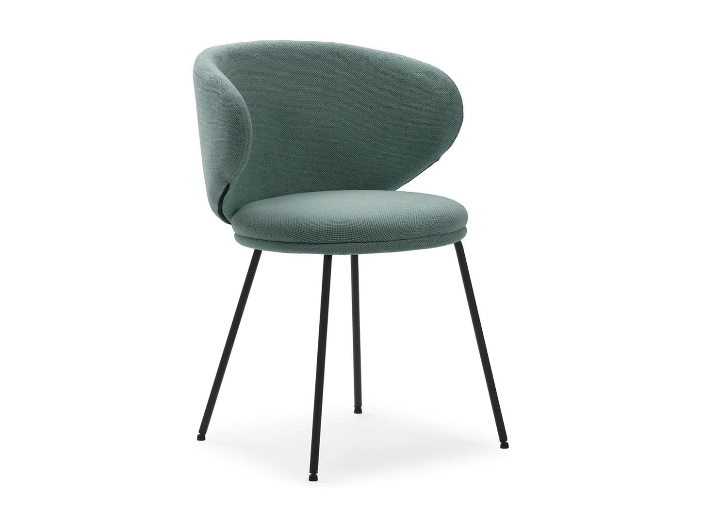 Set di 2 sedie in tessuto con gambe in metallo nero L60 cm - RUSH