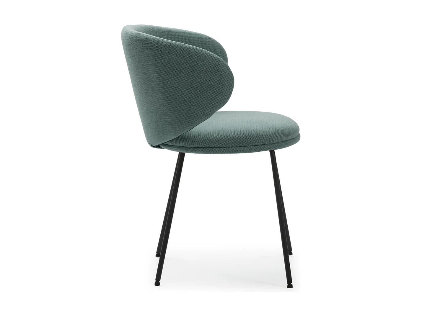 Set di 2 sedie in tessuto con gambe in metallo nero L60 cm - RUSH