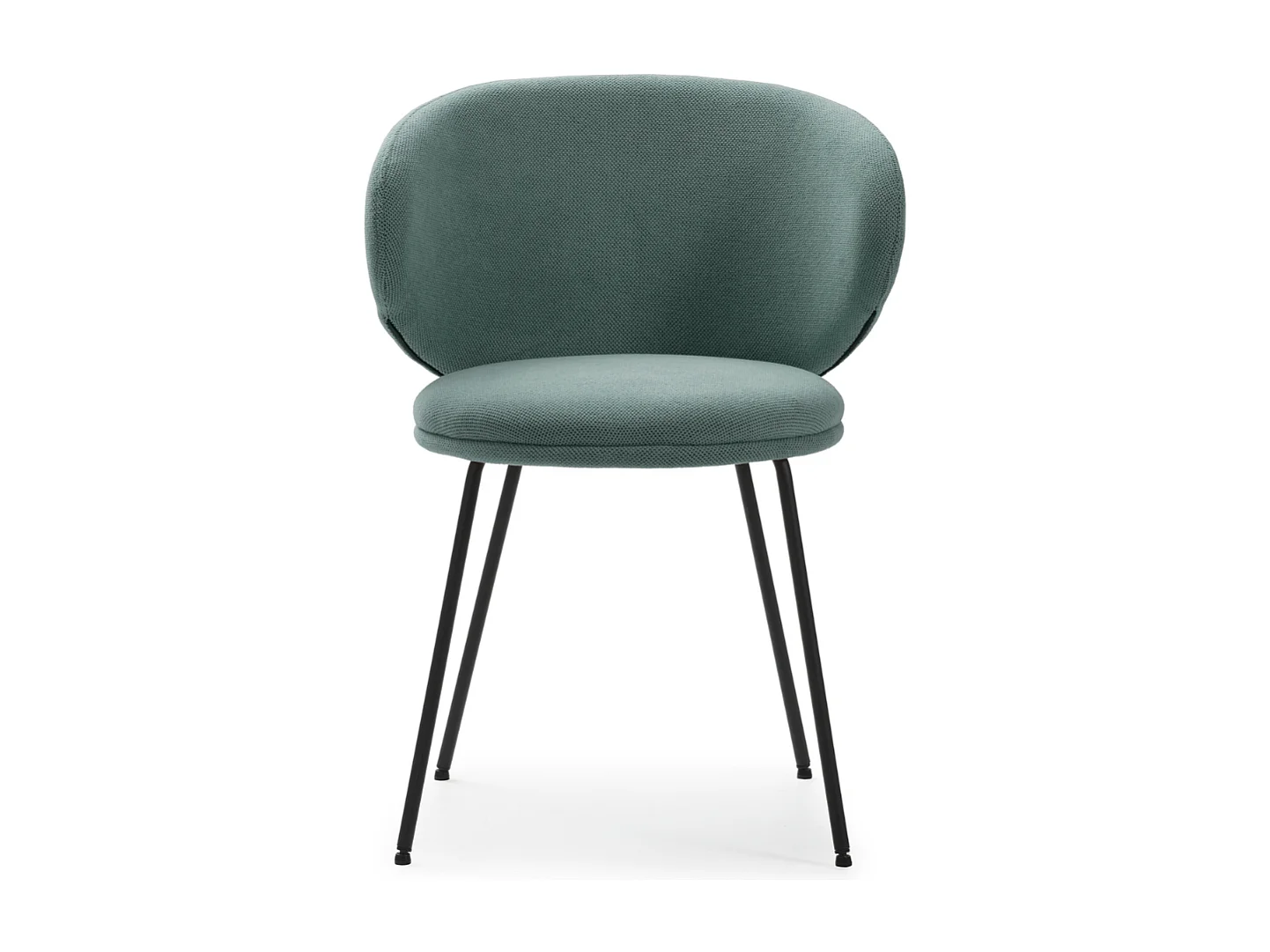 Lot de 2 chaises en tissu avec pieds en métal noir L60 cm - RUSH