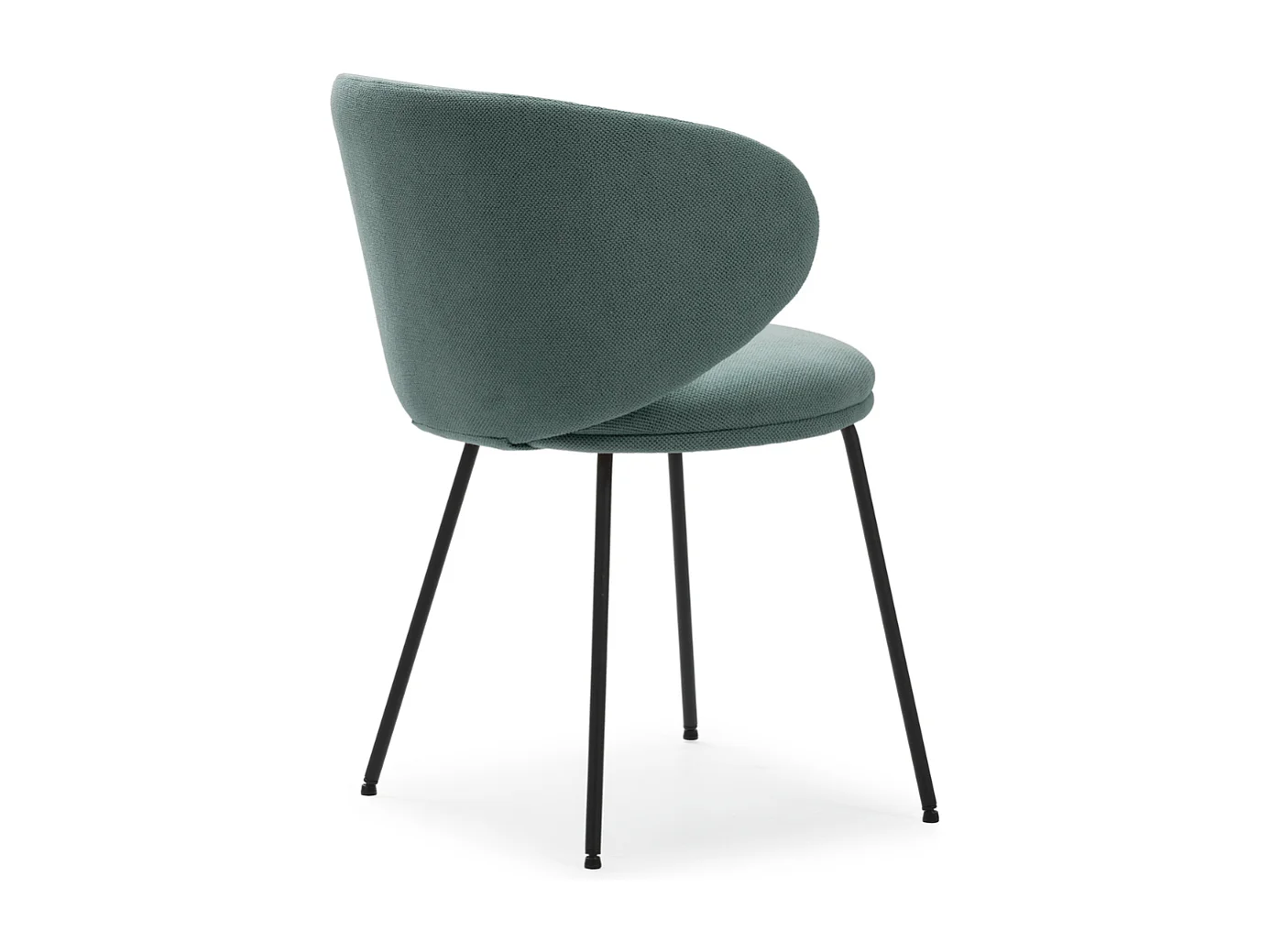 Lot de 2 chaises en tissu avec pieds en métal noir L60 cm - RUSH