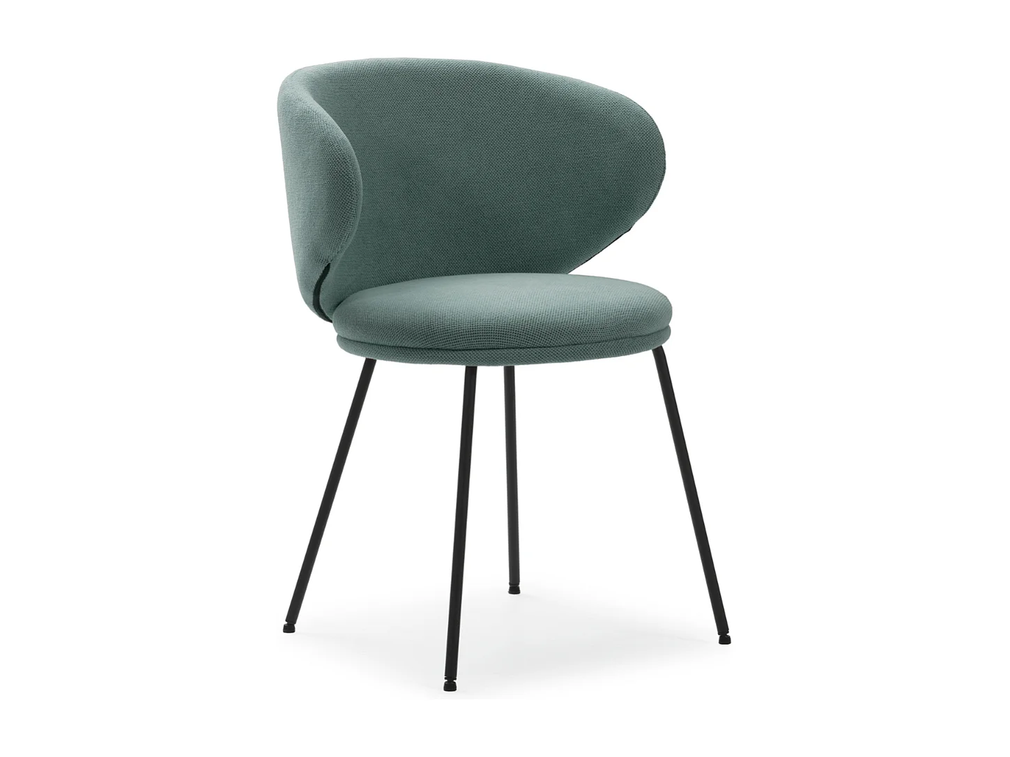 Set aus 2 Stühlen aus Stoff mit schwarzen Metallbeinen L60 cm - RUSH