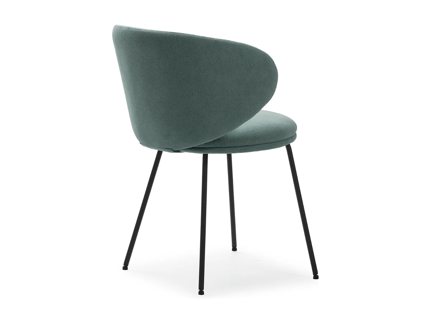 Set aus 2 Stühlen aus Stoff mit schwarzen Metallbeinen L60 cm - RUSH