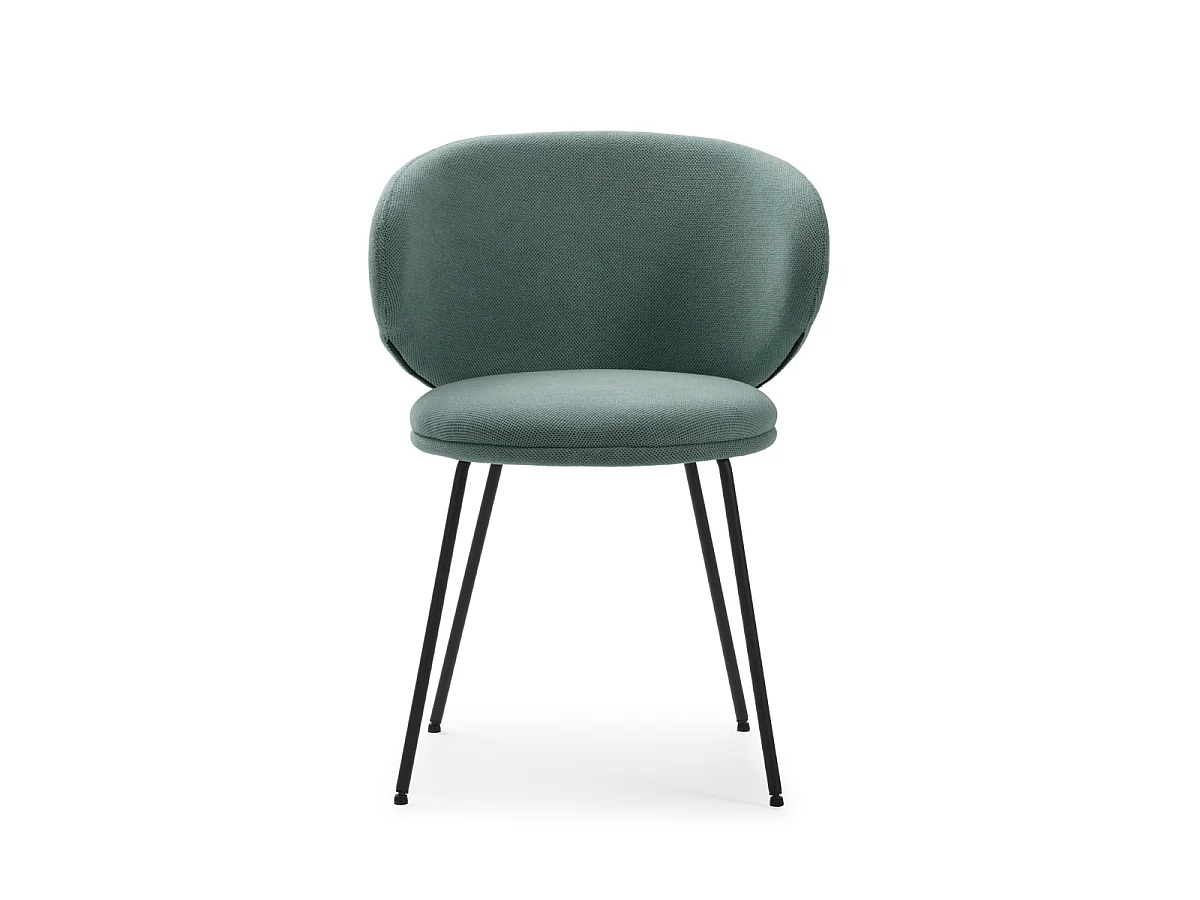 Lot de 2 chaises en tissu avec pieds en métal noir L60 cm - RUSH