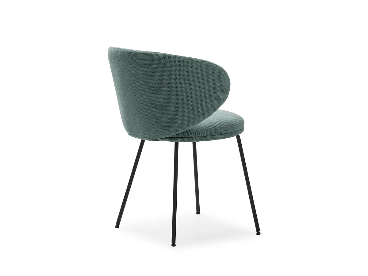 Lot de 2 chaises en tissu avec pieds en métal noir L60 cm - RUSH