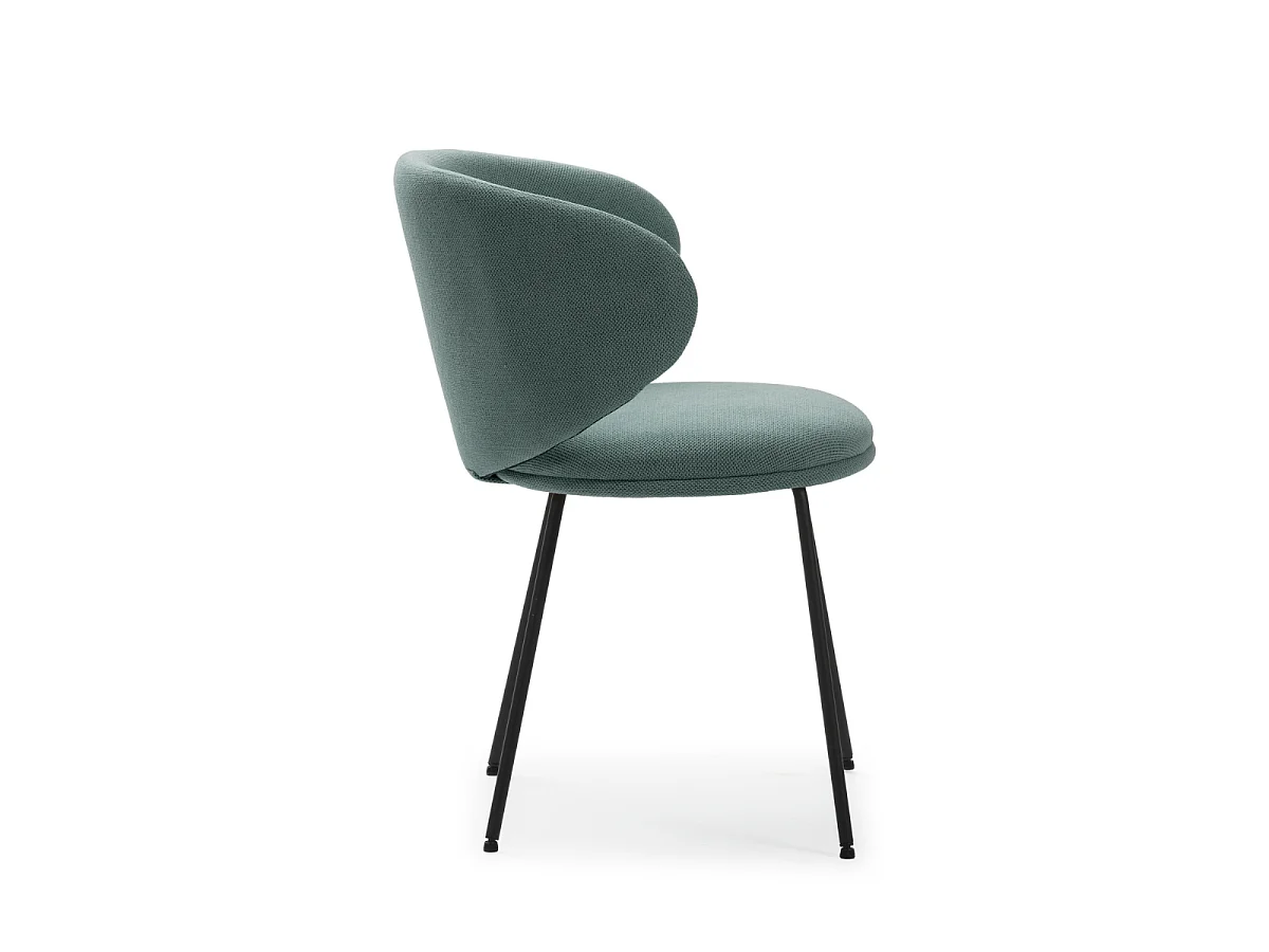 Lot de 2 chaises en tissu avec pieds en métal noir L60 cm - RUSH